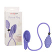 CalExotics Silicone Pro Vibrating Clit Pump Purple with suction cup and control for enhanced arousal.