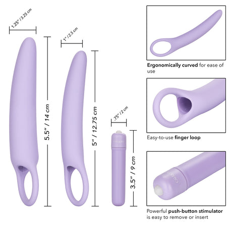 Dr Laura Berman Isabelle Set Of 2 Vibrating Dilators with ergonomic design and compact bullet vibrator for comfort.