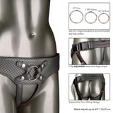 Her Royal Harness The Regal Empress Pewter features adjustable straps and set of 3 rings for versatile probe accommodation.