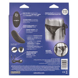 Remote Control Lace Thong Vibrating Panty Set packaging with features and instructions on the back.
