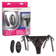 Remote Control Lace Thong Vibrating Panty Set packaging with adjustable lace thong, remote, and mini vibrator.