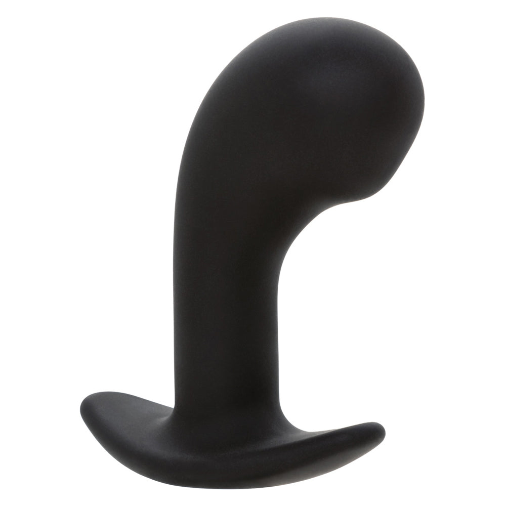 Rock Bottom Curved Silicone Prostate Probe Black showcasing its sleek, ergonomic design for targeted stimulation.