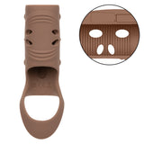 Performance Maxx Rechargeable Penis Sleeve Brown with ridged texture and open design for enhanced pleasure.