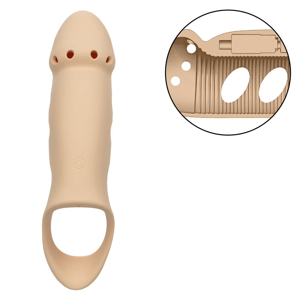Performance Maxx Rechargeable Stud Ivory with open tip design and textured body for enhanced pleasure.