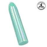 Aura Standard Bullet Vibrator in sleek waterproof design, shown with water droplets for added appeal.
