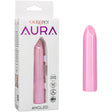 Aura Angled Bullet Vibrator Pink in packaging, showcasing the sleek and compact design for targeted pleasure.