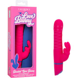 Love Bunny Beaded Spin Bunny Vibrator in vibrant pink packaging showcasing the dual-motor feature and playful design.