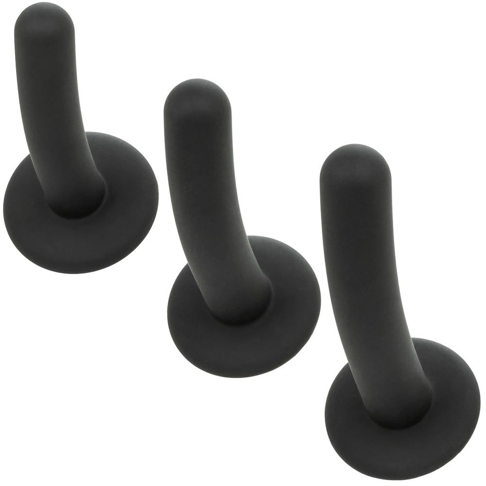 Onyxxx 3 Piece Silicone Curved Probe Set featuring three smooth, slender probes for customizable pleasure.