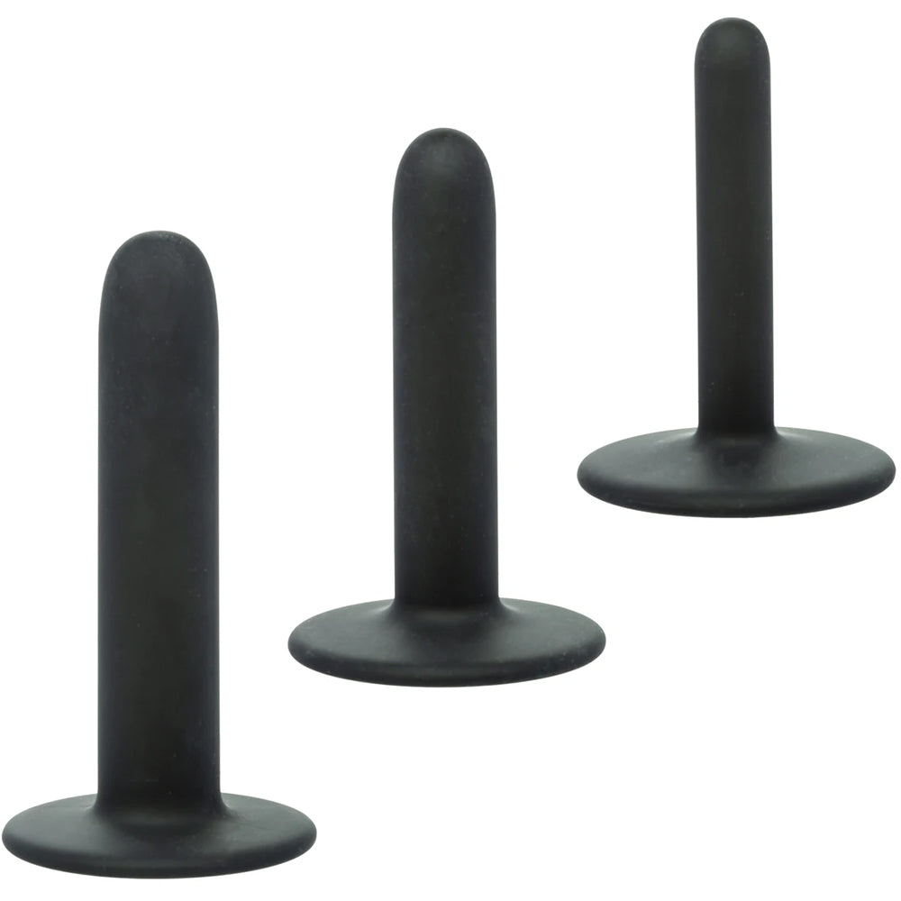 Onyxxx Peg & Play Silicone Pegging Kit Black includes three interchangeable black silicone probes for versatile use.