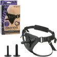 Onyxxx Peg & Play Silicone Pegging Kit Black with jock-style harness and silicone probes.