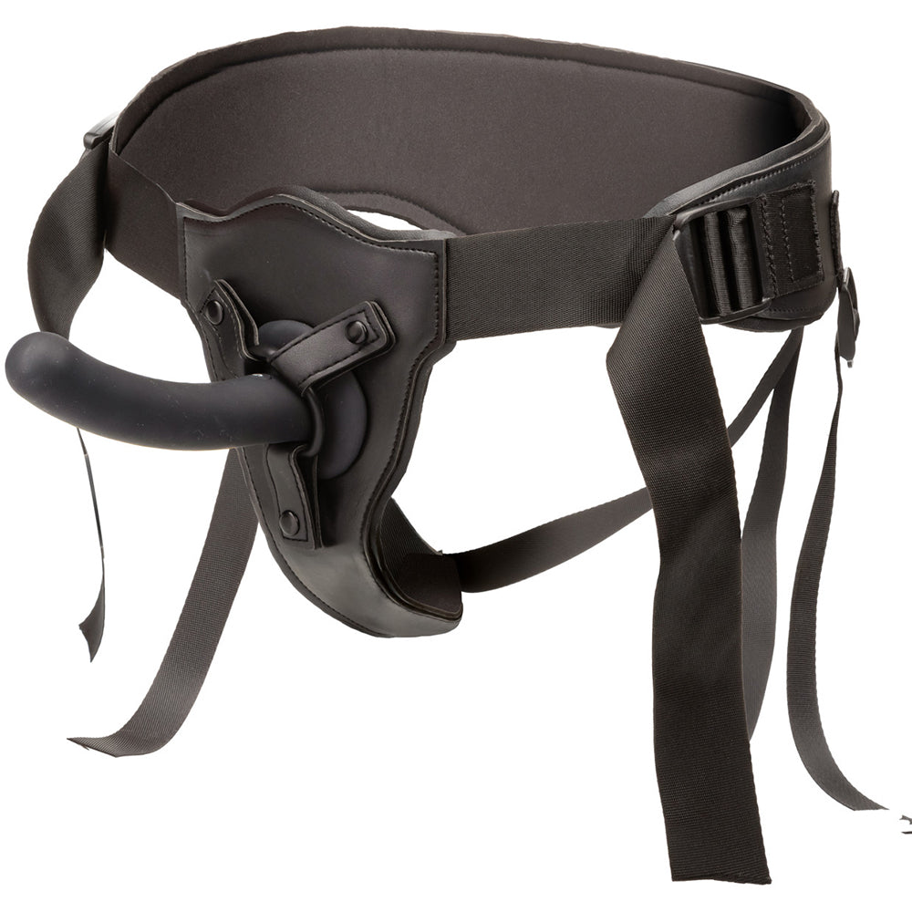 Onyxxx Rechargeable Silicone Pegging Kit Black jock-style harness with silicone probe for confident partner play.