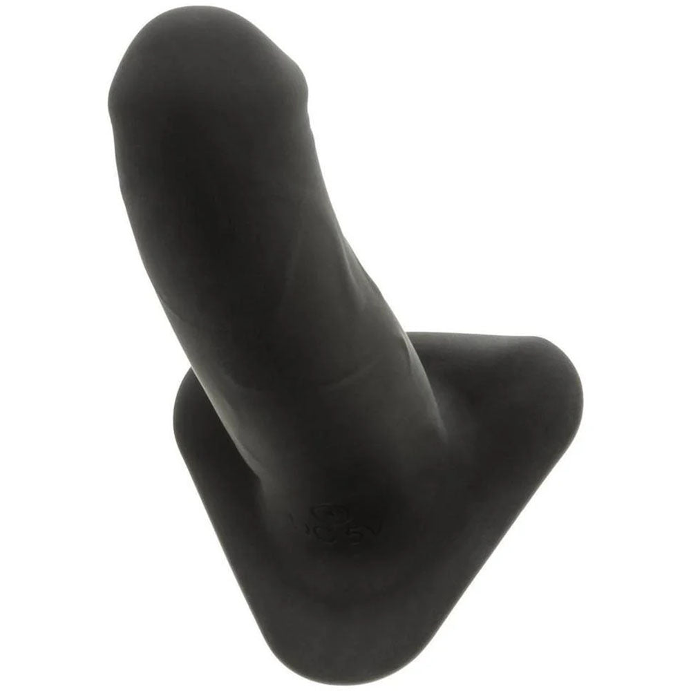 Onyxxx Rechargeable Silicone Intermediate Stud Black, sleek vibrating probe for smooth exploration and stimulation.
