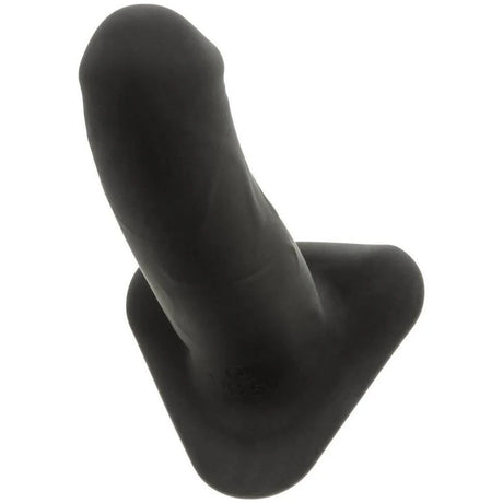 Onyxxx Rechargeable Silicone Intermediate Stud Black, sleek vibrating probe for smooth exploration and stimulation.