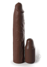 Fantasy X-Tensions Elite 9 inch Silicone Sleeve Chocolate showcasing a realistic design for enhanced intimacy.
