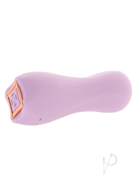 Obsessions Romeo Rechargeable Silicone Vibrator Lavender in plush lavender color with sleek design and gold accents.