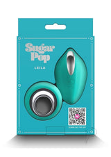 Sugar Pop Leila Rechargeable Silicone Panty Vibe Teal packaging displaying the product features and QR code.