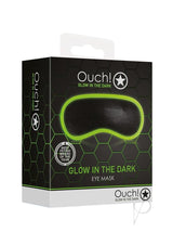 Ouch Eye Mask Glow in the Dark Green packaging showcasing its striking glow-in-the-dark design and unique features.