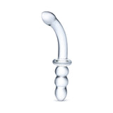 Glas 8 inches Ribbed G-Spot Glass Dildo
