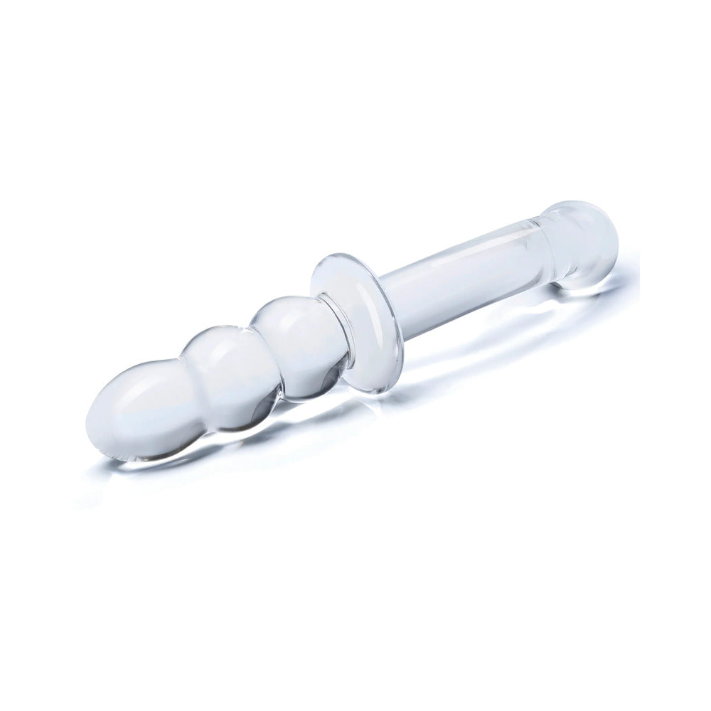 Glas 8 inches Ribbed G-Spot Glass Dildo