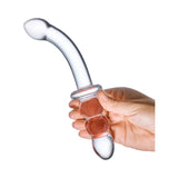 Glas 8 inches Ribbed G-Spot Glass Dildo