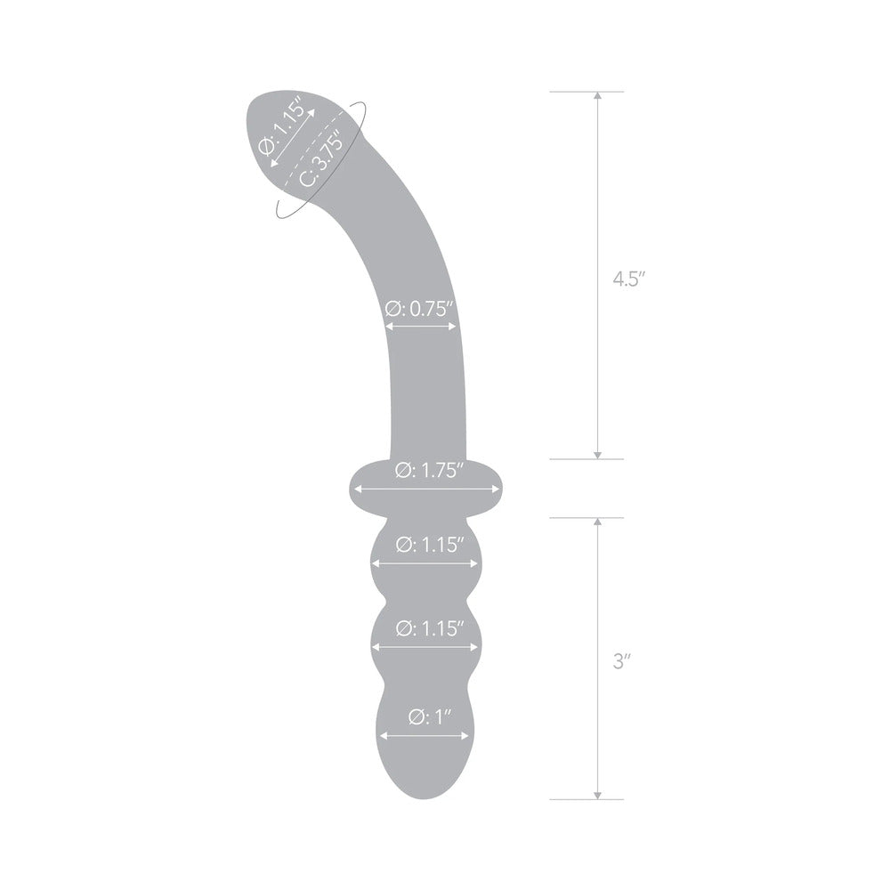 Glas 8 inches Ribbed G-Spot Glass Dildo