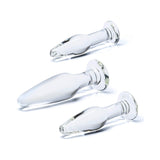 Glas 3-Piece Glass Anal Plug Training Set
