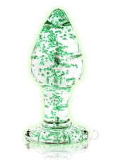 Ouch Glass Butt Plug Glow in the Dark Large Green - Image 2