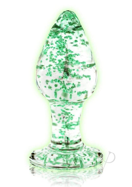 Ouch Glass Butt Plug Glow in the Dark Large Green - Image 2