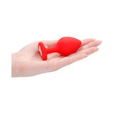 Ouch! Flexible Silicone Diamond Heart Butt Plug Red Large