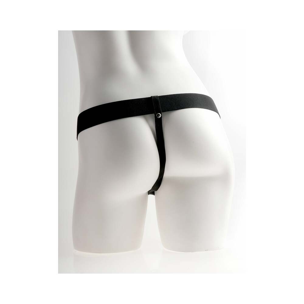Fetish Fantasy Series Vibrating 11 inches Hollow Strap-On with Balls Beige/Black