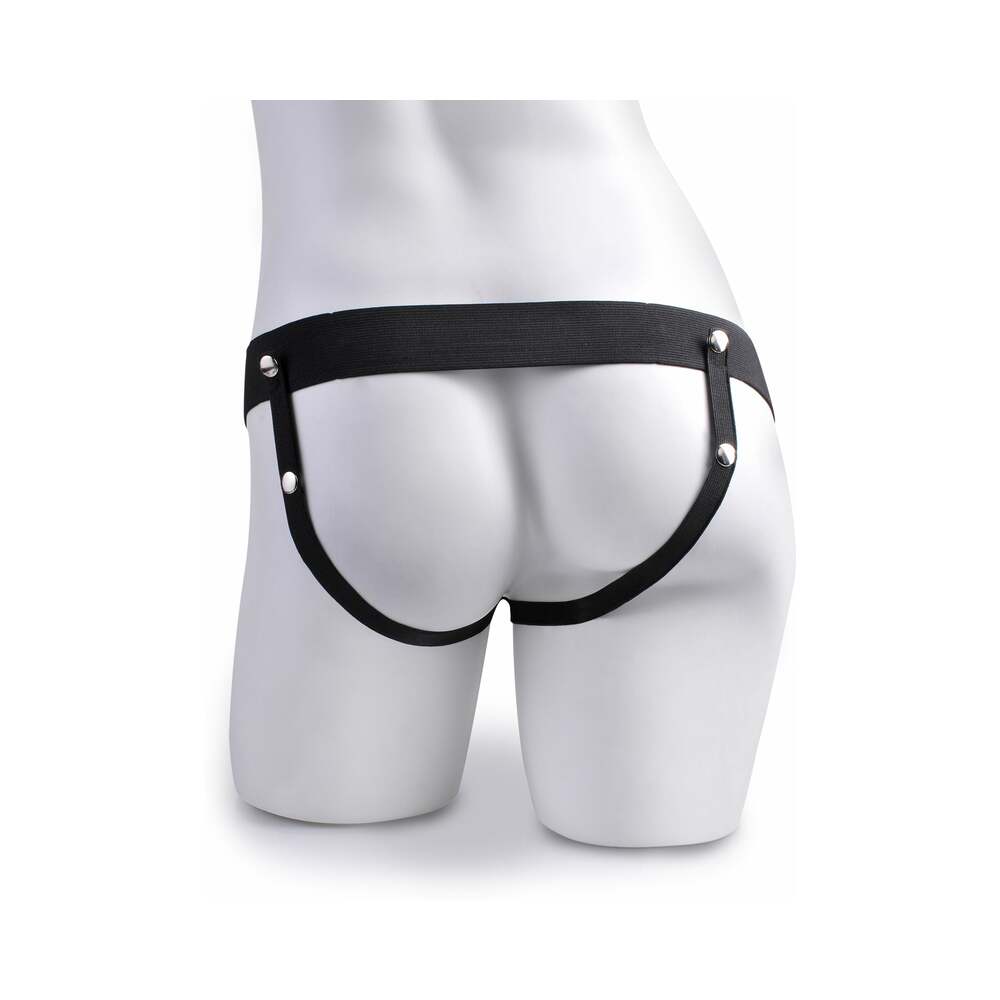 Fetish Fantasy Series Vibrating 7 inches Hollow Strap-On With Balls Tan/Black
