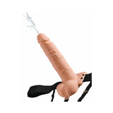 Fetish Fantasy Series 7.5 inches Hollow Squirting Strap-On With Balls Beige/Black