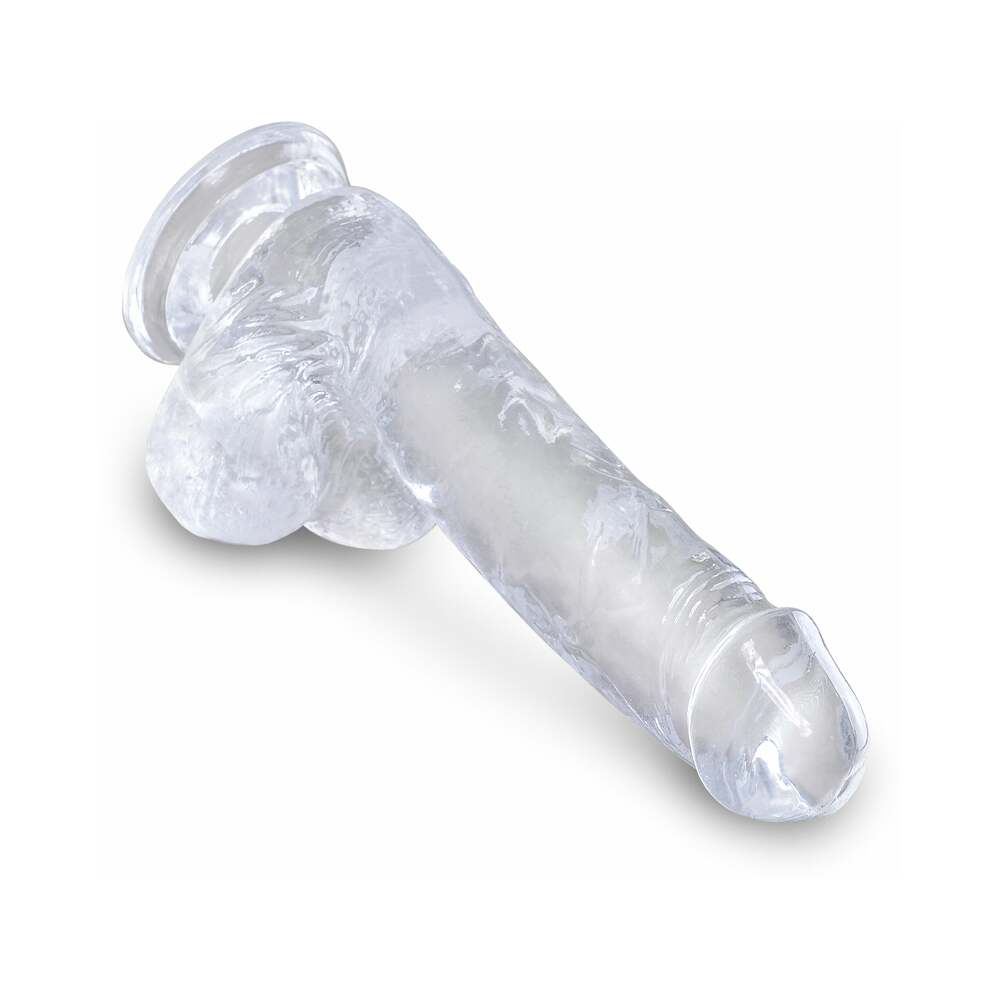King Cock Clear 6 inches  Cock With Balls Realistic Suction Cup Dildo