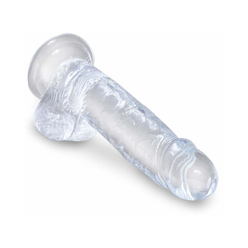 King Cock Clear 7 inches Cock With Balls Realistic Suction Cup Dildo