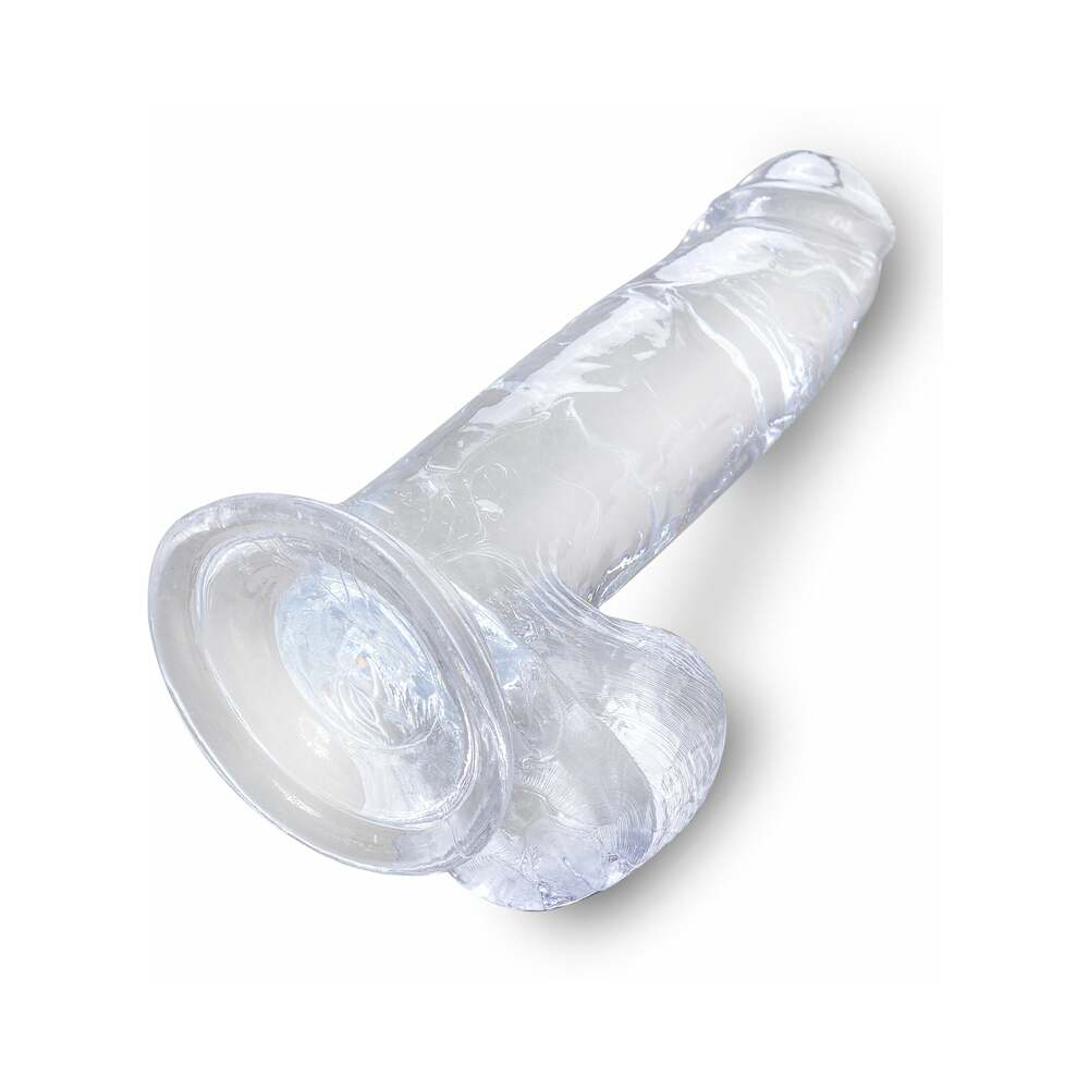 King Cock Clear 7 inches Cock With Balls Realistic Suction Cup Dildo