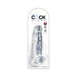 King Cock Clear 8 inches Cock With Balls Realistic Suction Cup Dildo