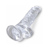 King Cock Clear 8 inches Cock With Balls Realistic Suction Cup Dildo