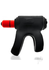 Hunkyjunk Revhammer Reverb Shaft Vibrating Cock Ring Tar Ice showcasing its sleek design and vibrant features.