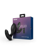Nexus Duo Silicone Remote Butt Plug Small Black with packaging and product details.