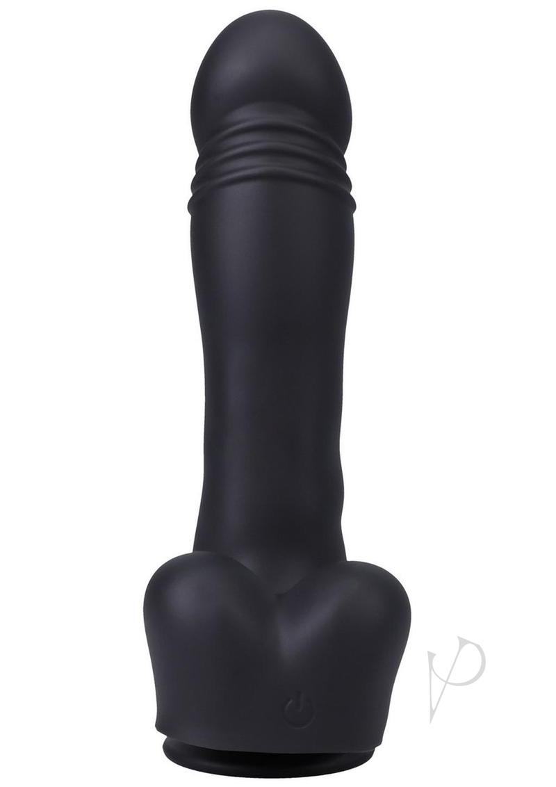 Fort Troff's Piston Thruster Silicone Thrusting Dildo Black features a realistic design and powerful thrusting action.