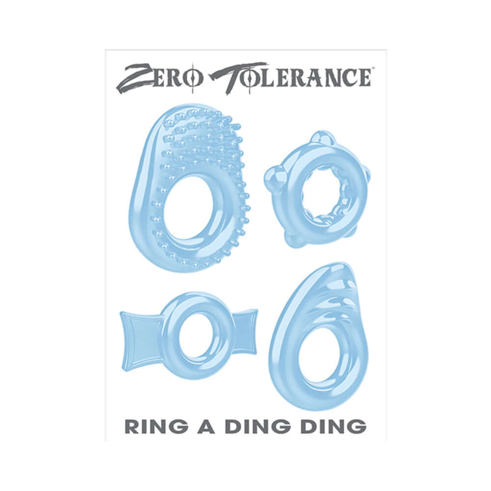 Zero Tolerance Ring A Ding Ding 4-Piece Cockring Set Blue