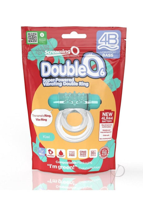 Screaming O 4B DoubleO 6 Couples Ring Kiwi packaging featuring a dual-ring vibrating cock ring.