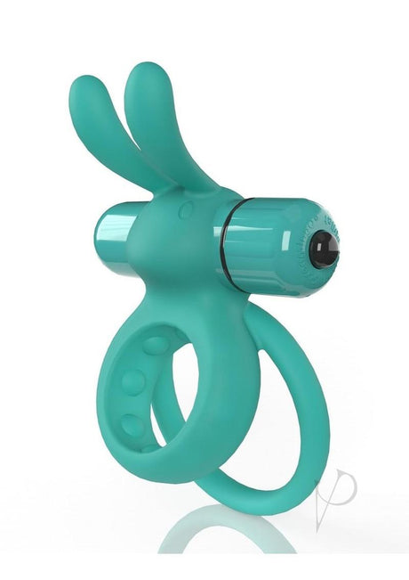 Screaming O 4B Ohare Vibrating Cock Ring Kiwi with flexible rabbit ears for enhanced pleasure.