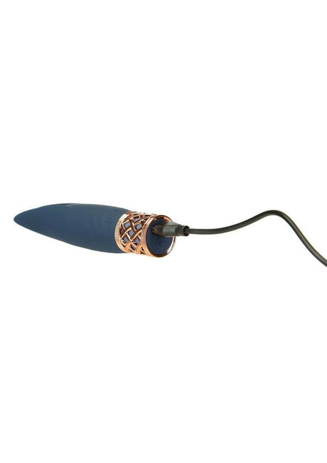 Pillow Talk Secrets Playful Rechargeable Massager Blue with flexible ear tips and elegant design.