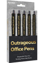 Hott Products Outrageous Office Pens Novelty Gag Gift humorous writing pens with cheeky messages.