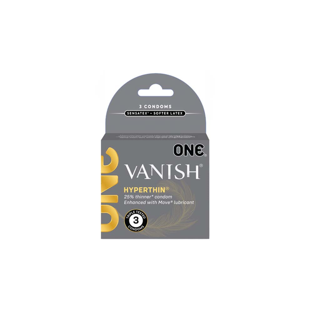 ONE Vanish Hyperthin Latex Condoms 3 Pack