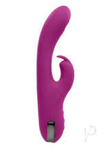Playboy Thumper Rechargeable Silicone Rabbit Vibrator Purple, a sleek dual stimulation toy in vibrant purple.