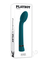 Playboy On The Spot Silicone G-Spot Vibrator Teal packaged with elegant design and G-Spot stimulation features.
