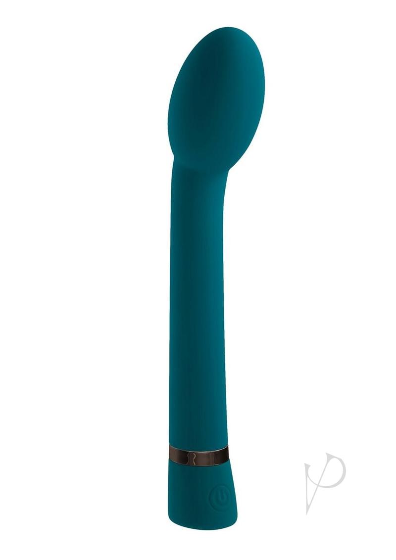 Playboy On The Spot Silicone G-Spot Vibrator Teal, designed for precise internal pleasure with a sleek shape.