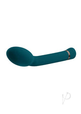 Playboy On The Spot Silicone G-Spot Vibrator Teal in elegant teal design for precise internal pleasure.